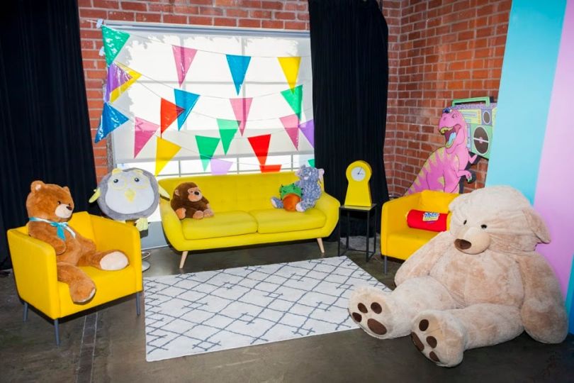 pocket.watch office space with stuffed animals