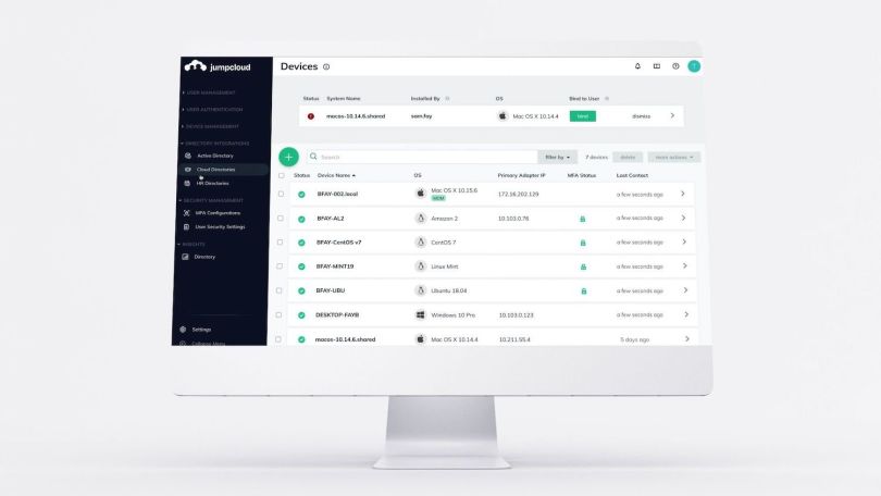 Screenshot of the JumpCloud platform