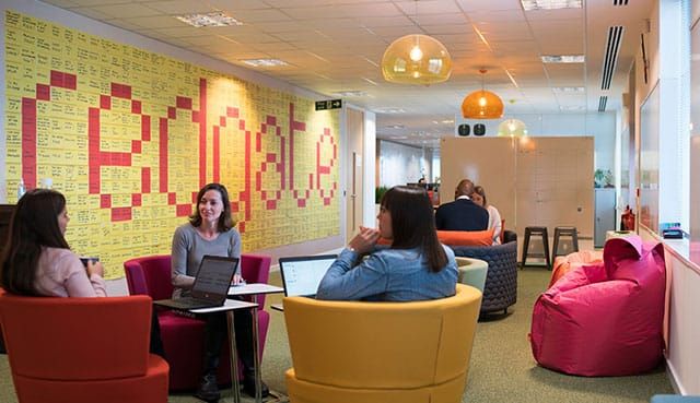 Redgate team members gather in its offices. 