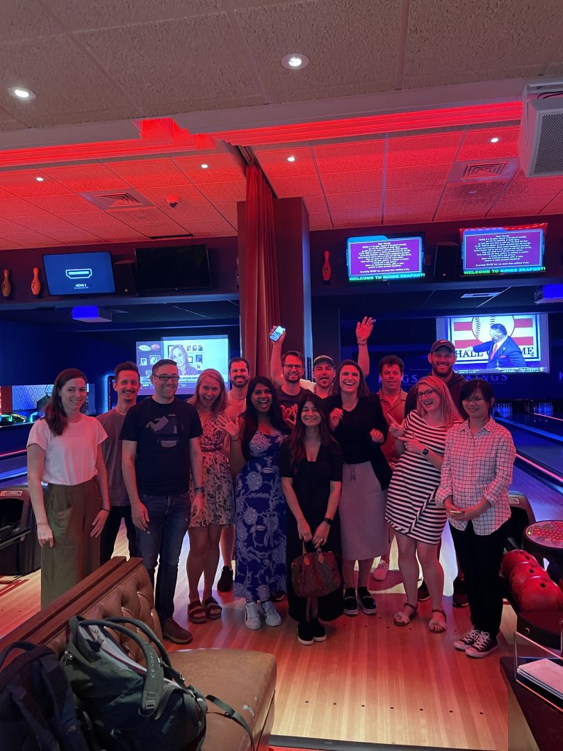 Robin team members celebrate at an event. 