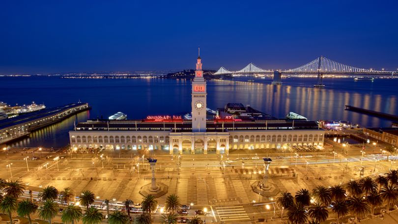 san francisco empty streets ferry building