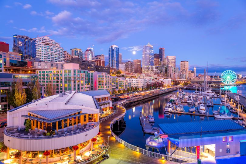 The Seattle skyline is pictured.