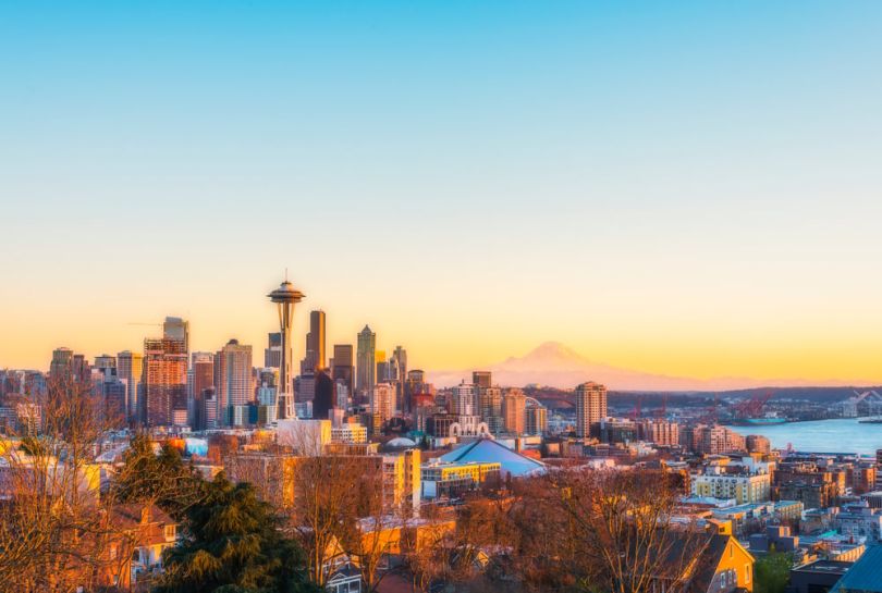 Seattle’s skyline at dusk