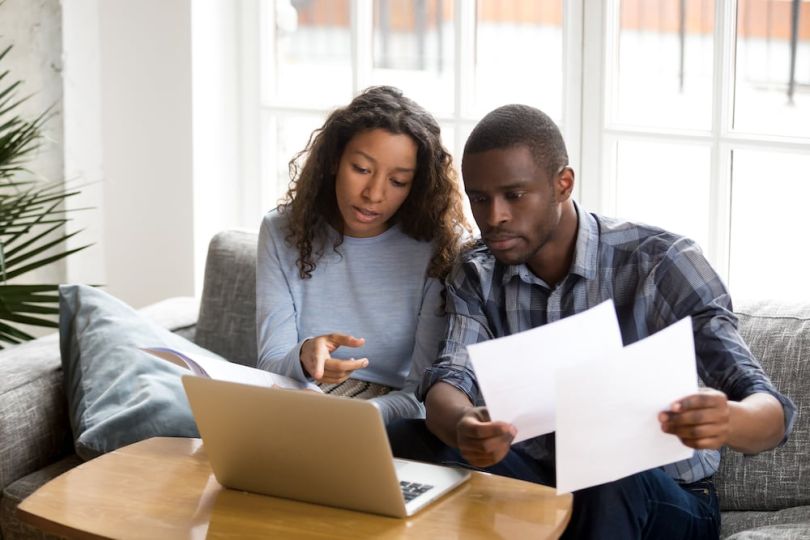 Couple buying home