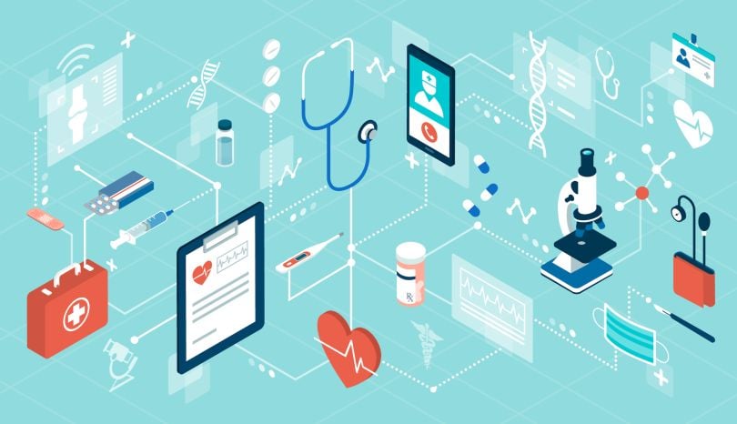 Illustration of healthcare icons
