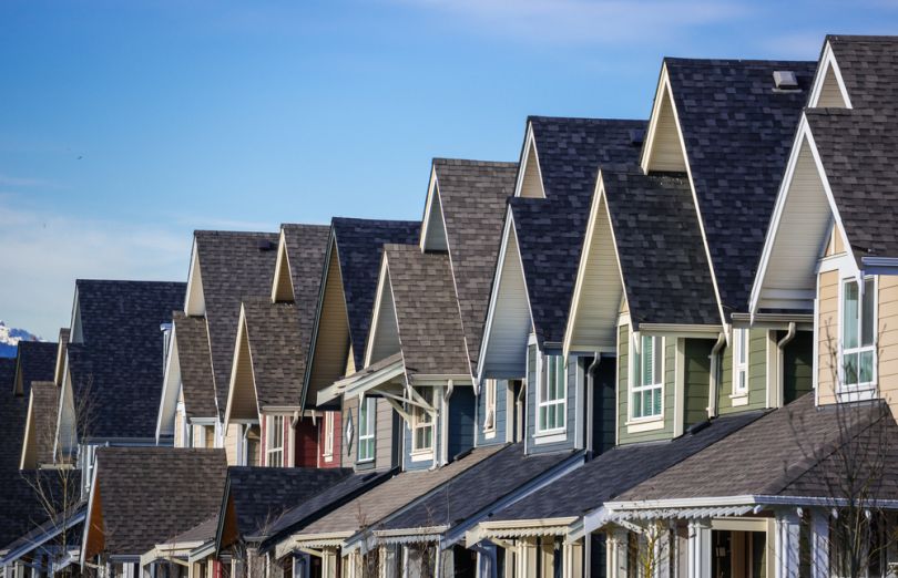 Row of suburban homes