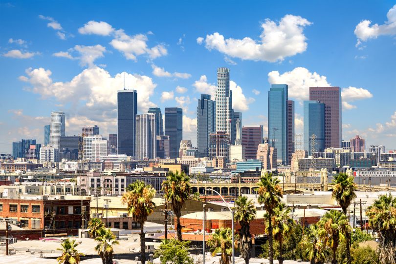 A view of downtown Los Angeles during the day.
