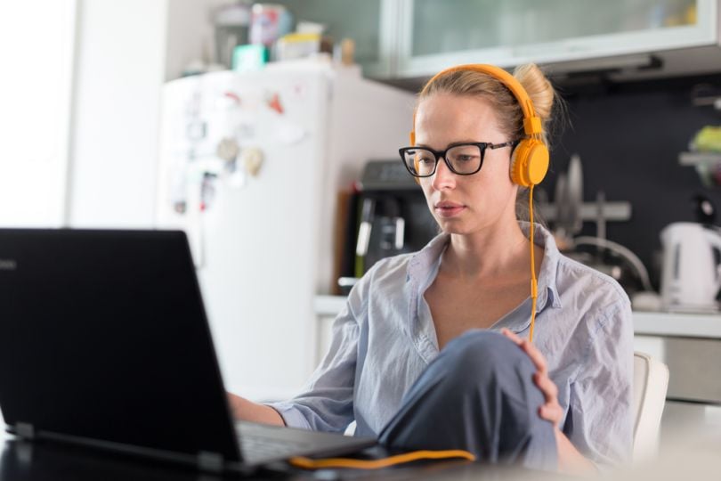 Woman working on her digital professional development