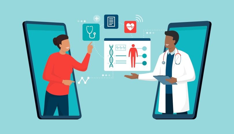 A graphic depicting telemedicine