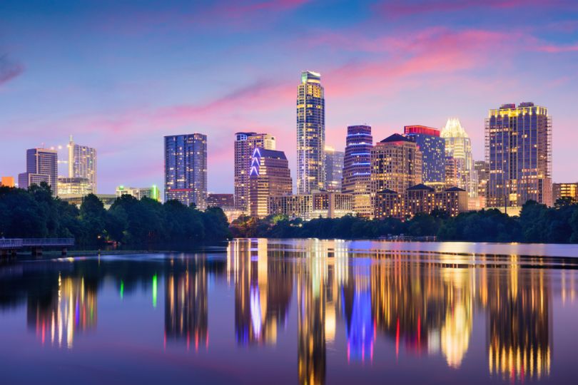 The Austin skyline at dusk.