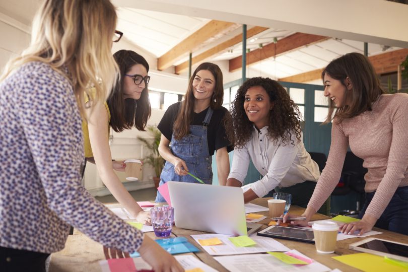 Women tech professionals collaborating 