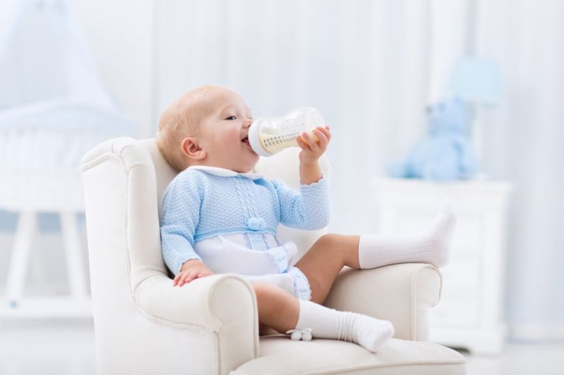 baby with milk