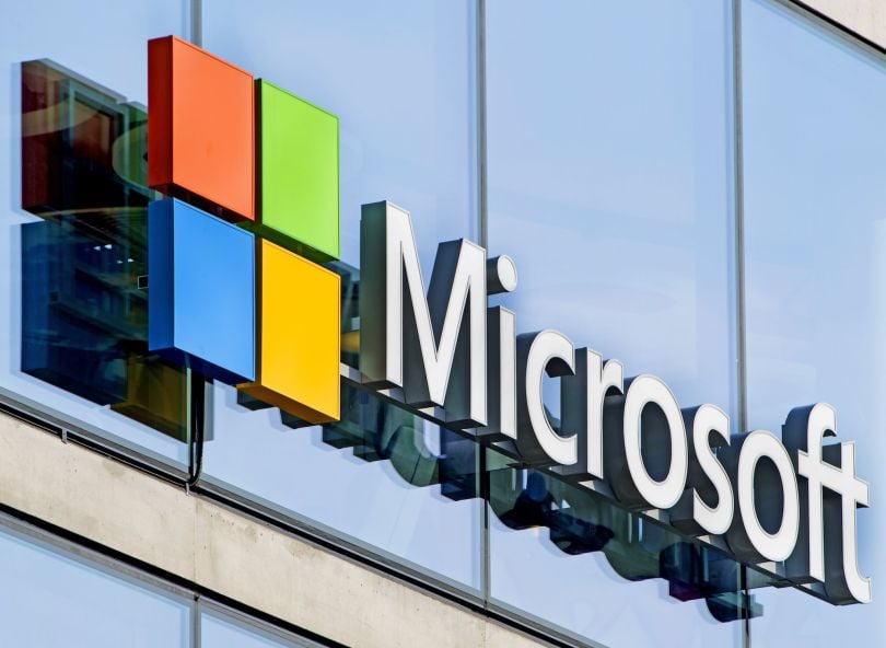 A Microsoft office building exterior is pictured.