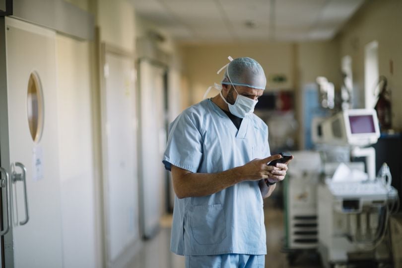 Medical professional on the phone