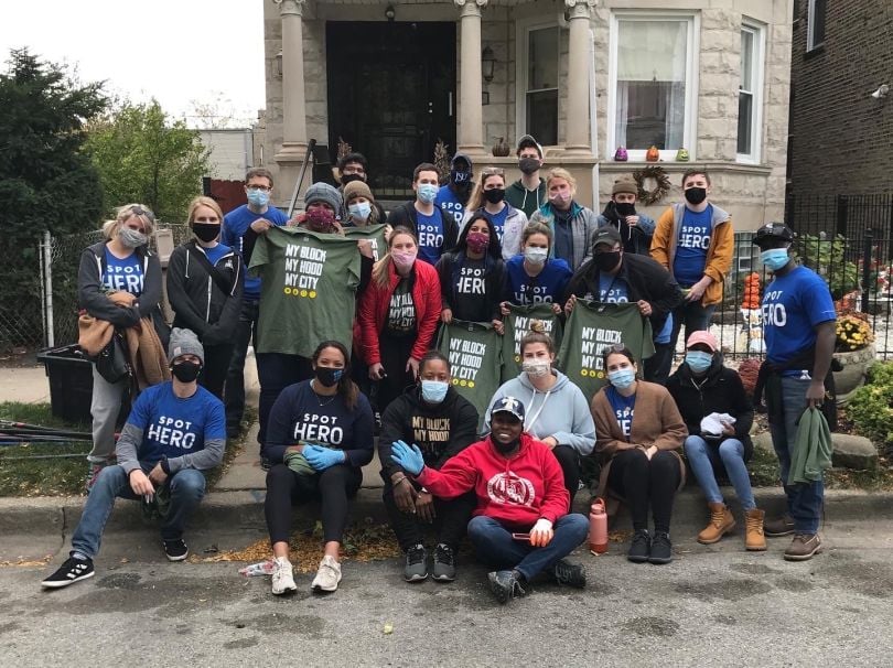 The SpotHero team volunteering