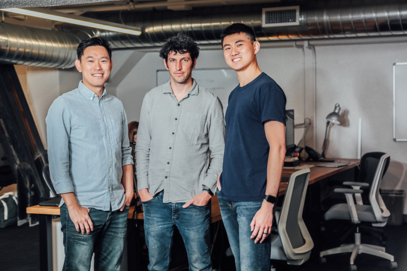 Upduo’s founding team poses together for a photo in the office.