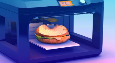 A 3D-Printed Sandwich being printed in a 3D food printer.