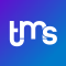 The "tms" logo with a purple and blue gradient in the background